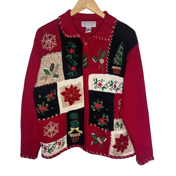 Vintage Knit Christmas Sweater Kitschy Tacky L - Picture 1 of 4
